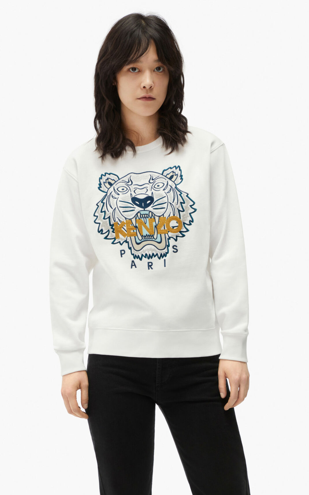 Sweat Kenzo Femme Tiger Blanche XZDHR-5461